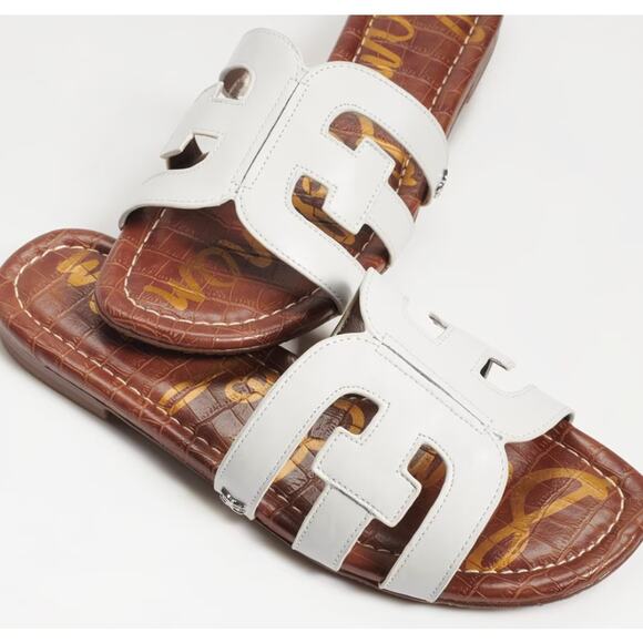 SAM EDELMAN Bay Slide Sandal Bright White Leather Slip On Women's 11M - Picture 9 of 9